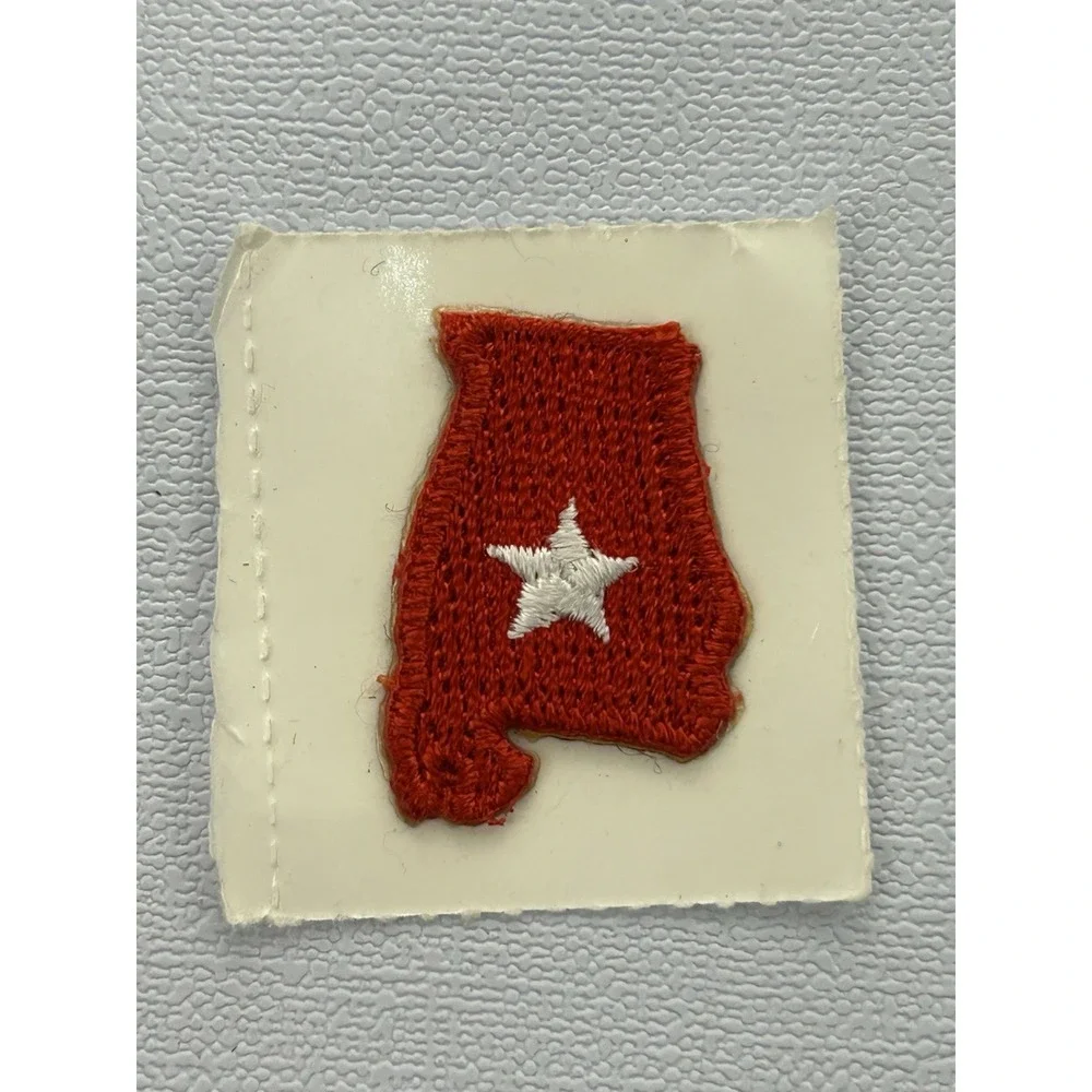Vintage NOS Alabama State Embroidered Patches Red White Star Lot of 14 Applique